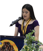 Student speaking at graduation
