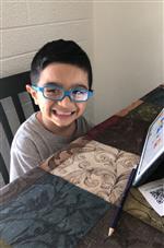 Student studying at home