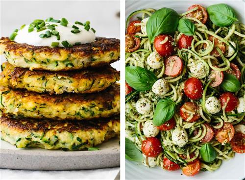Potato pancake and vegetarian salad